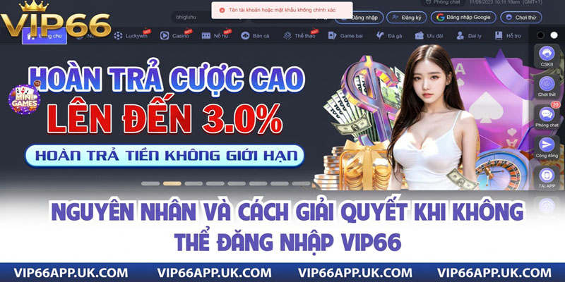 NGUYÊN NHÂN VÀ CÁCH GIẢI QUYẾT KHI KHÔNG THỂ ĐĂNG NHẬP VIP66